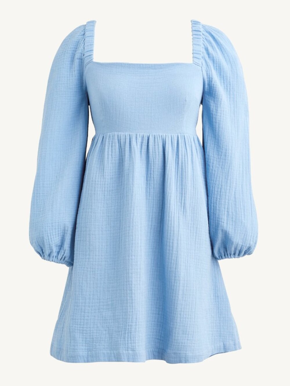 J. Crew - Square Neck Soft Gauze Dress in Light Blue